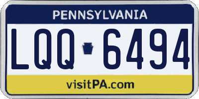 PA license plate LQQ6494