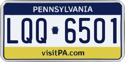 PA license plate LQQ6501