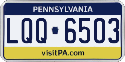 PA license plate LQQ6503