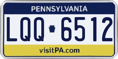 PA license plate LQQ6512