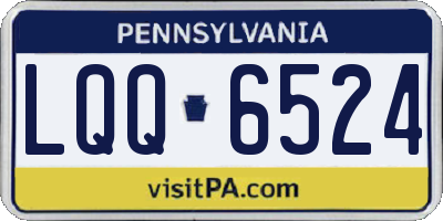 PA license plate LQQ6524