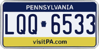 PA license plate LQQ6533