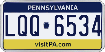 PA license plate LQQ6534