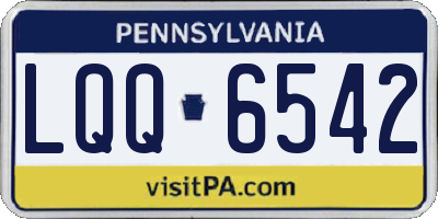 PA license plate LQQ6542