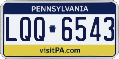 PA license plate LQQ6543