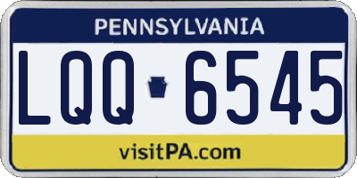 PA license plate LQQ6545