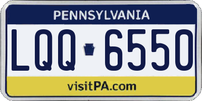 PA license plate LQQ6550