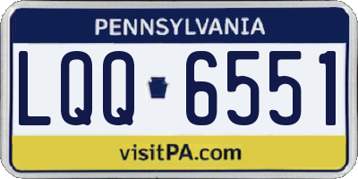 PA license plate LQQ6551