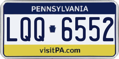 PA license plate LQQ6552
