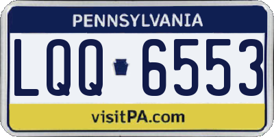 PA license plate LQQ6553