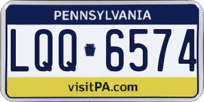 PA license plate LQQ6574