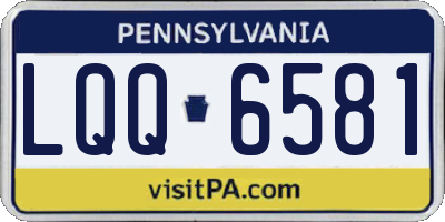 PA license plate LQQ6581