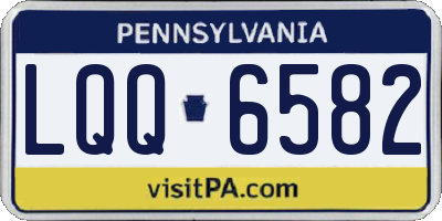 PA license plate LQQ6582