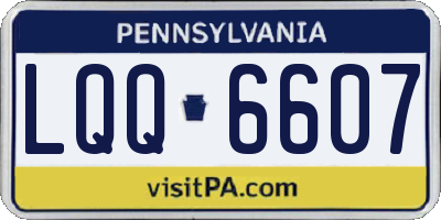 PA license plate LQQ6607
