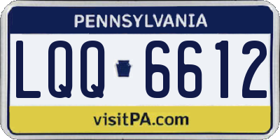 PA license plate LQQ6612