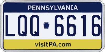 PA license plate LQQ6616