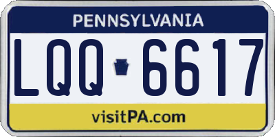 PA license plate LQQ6617