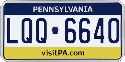 PA license plate LQQ6640