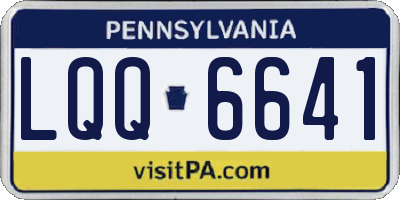PA license plate LQQ6641