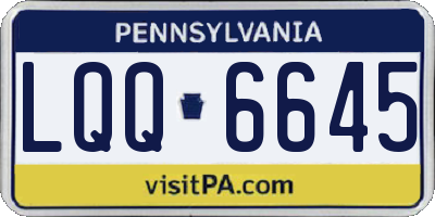 PA license plate LQQ6645