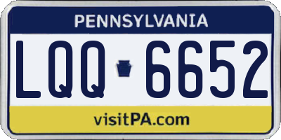 PA license plate LQQ6652