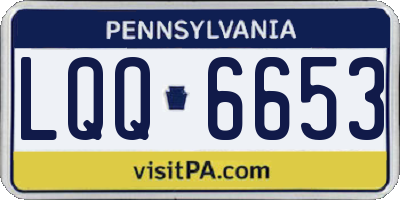 PA license plate LQQ6653