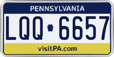 PA license plate LQQ6657