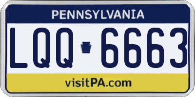 PA license plate LQQ6663