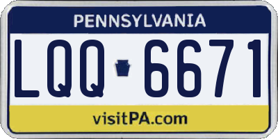 PA license plate LQQ6671