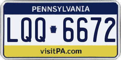 PA license plate LQQ6672