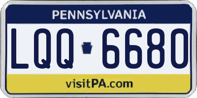 PA license plate LQQ6680
