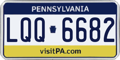 PA license plate LQQ6682
