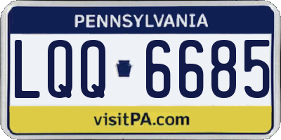 PA license plate LQQ6685