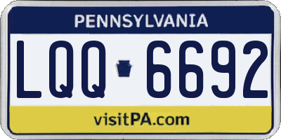 PA license plate LQQ6692