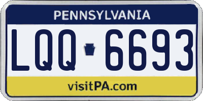PA license plate LQQ6693