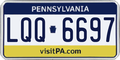 PA license plate LQQ6697