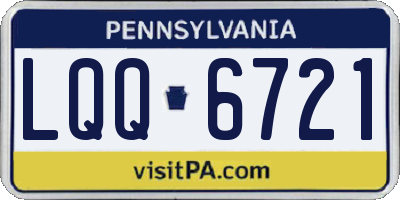PA license plate LQQ6721