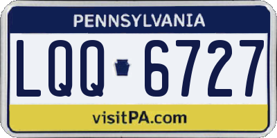 PA license plate LQQ6727