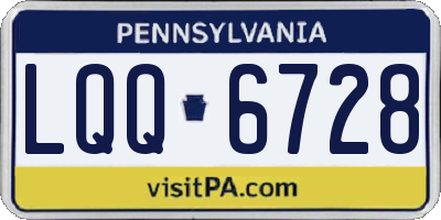 PA license plate LQQ6728