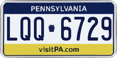 PA license plate LQQ6729