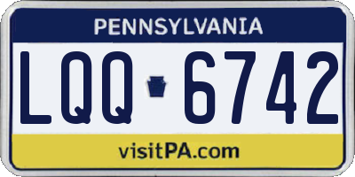 PA license plate LQQ6742