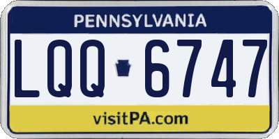 PA license plate LQQ6747