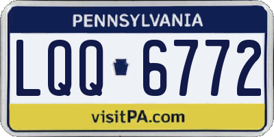 PA license plate LQQ6772