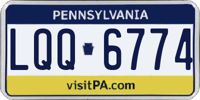 PA license plate LQQ6774