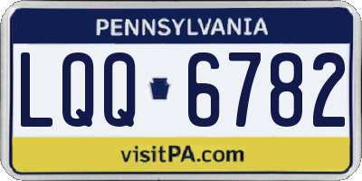 PA license plate LQQ6782