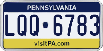 PA license plate LQQ6783