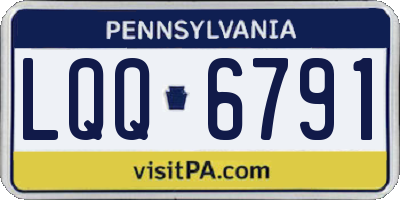 PA license plate LQQ6791