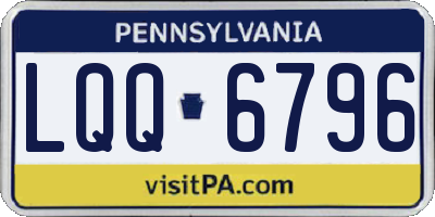 PA license plate LQQ6796