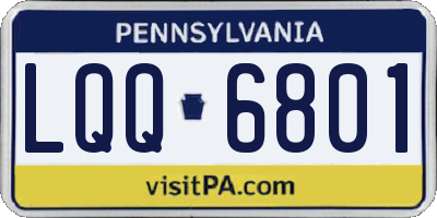PA license plate LQQ6801