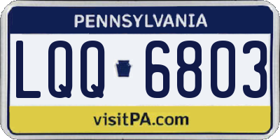 PA license plate LQQ6803